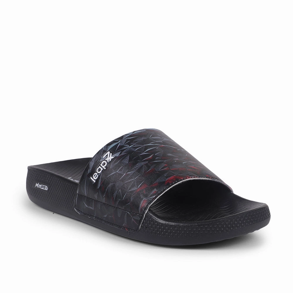 Leap7x By Liberty Men NITWALK-2 Black Casual Slides Sandals Slippers