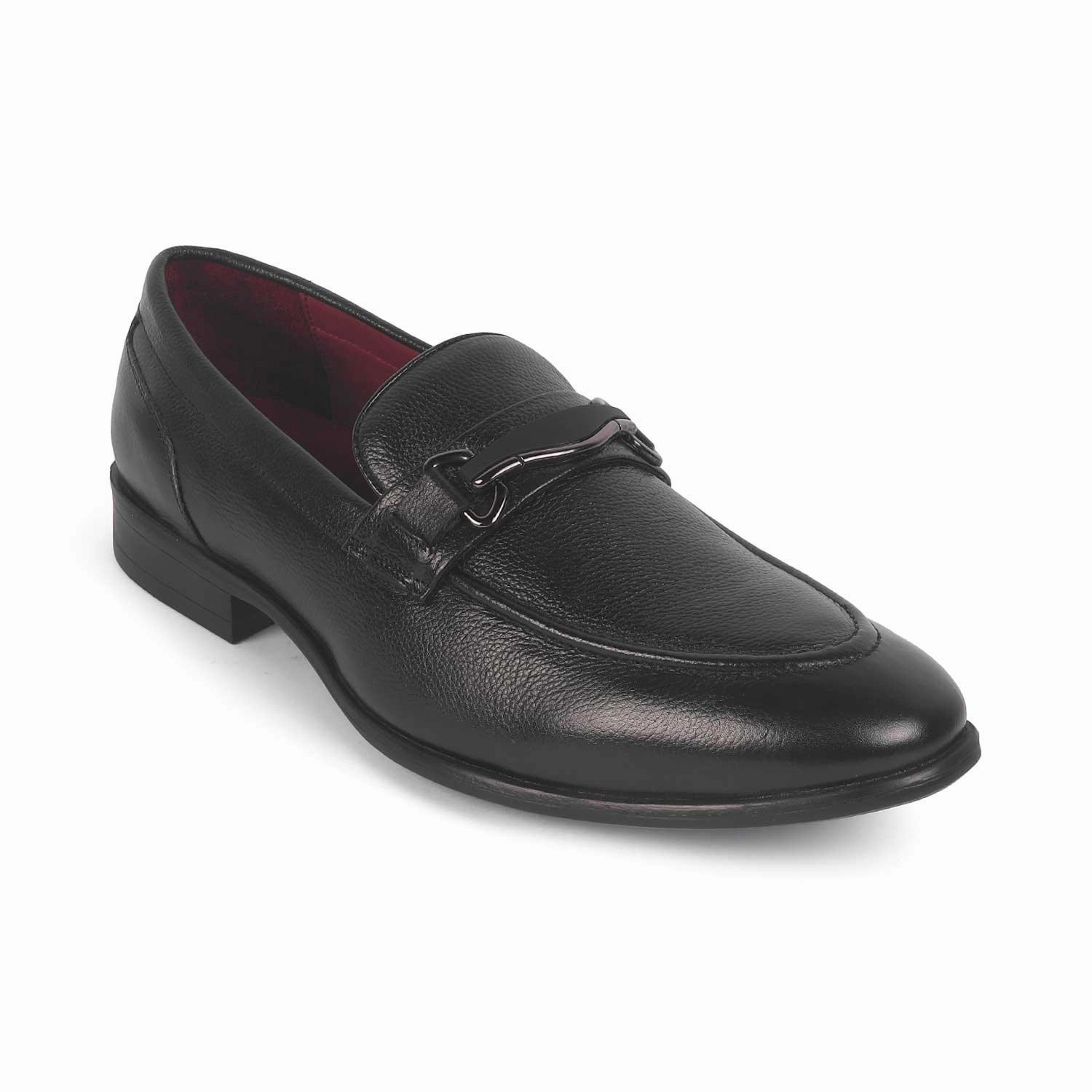Designer Loafers Tresmode Morko Black Men's Leather Loafers