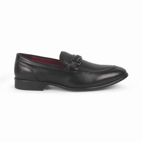 Tresmode Morko Black Men's Leather Loafers Loafers And Slip Ons
