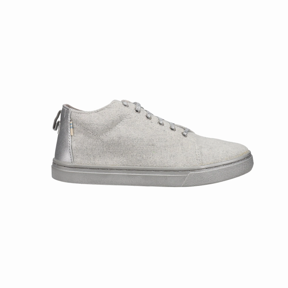 All White Sneakers Lenny Mid Metallic Lace Up Sneakers (Little Kid-Big Kid)