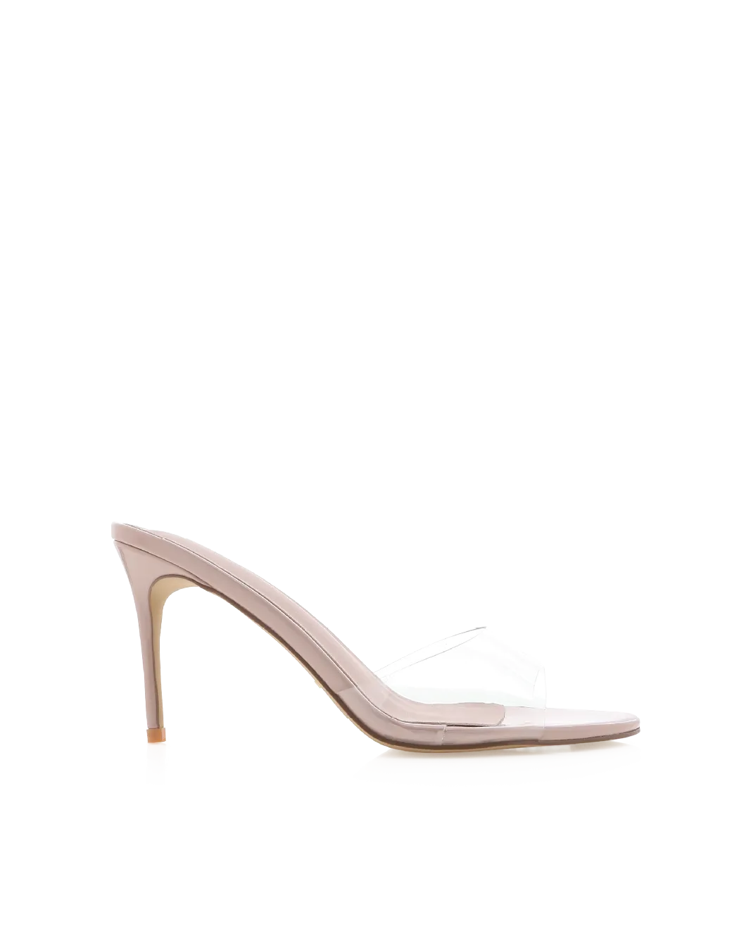 Navy Peep Toe Heels LETITIA - CLEAR-NUDE PATENT