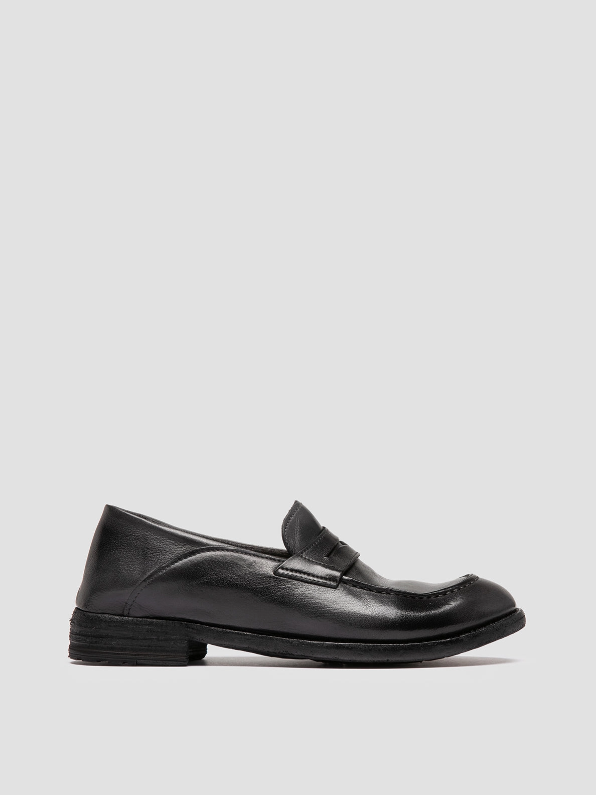 LEXIKON 140 - Dark Grey Leather Penny Loafers Wearing Loafers In Winter