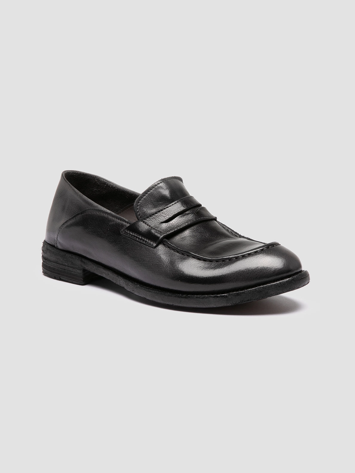 LEXIKON 140 - Dark Grey Leather Penny Loafers Wedding Loafers