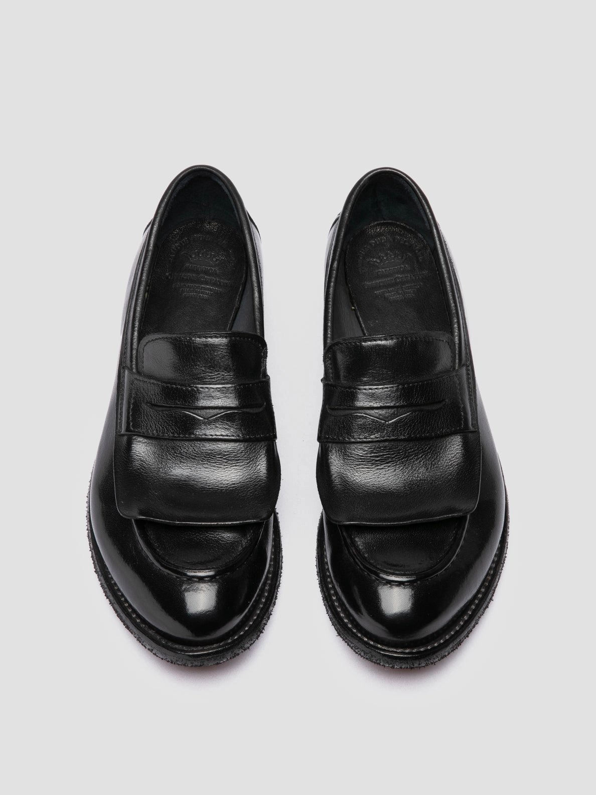 Loafers No Socks LEXIKON 158 - Black Leather Penny Loafers