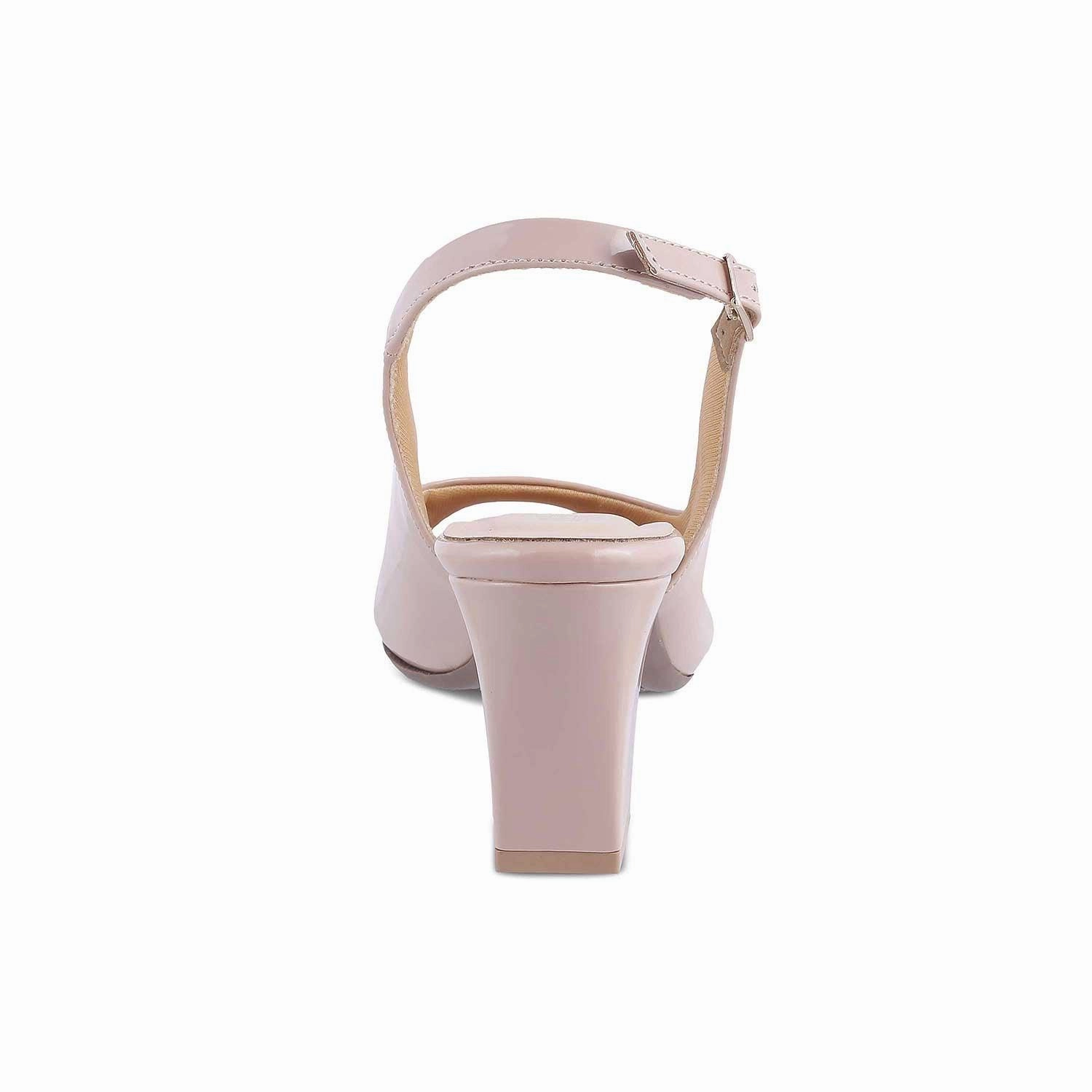 The Woo Beige Women's Dress Block Heel Sandals Tresmode Arla Sandals