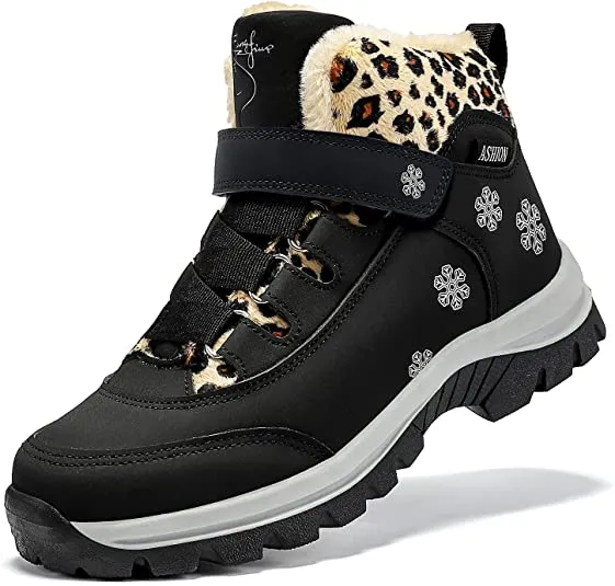 Cute Waterproof Hiking Boots Women's Snow Boots Waterproof Winter Boots Non Slip Durable Warm Booties Comfortable Outdoor Shoes