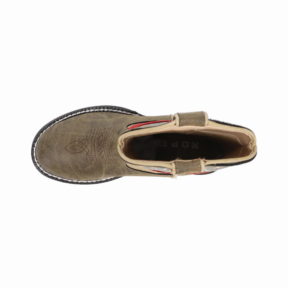 Baretraps Boots Light Up Patriotic Heel Round Toe Cowboy Boots (Toddler-Little Kid)