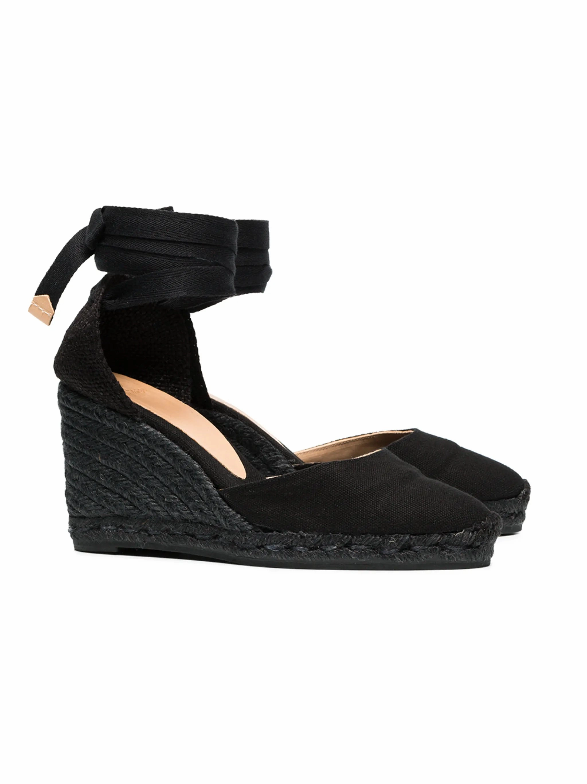 Studio Works Espadrilles black carina 80 canvas wedge espadrilles