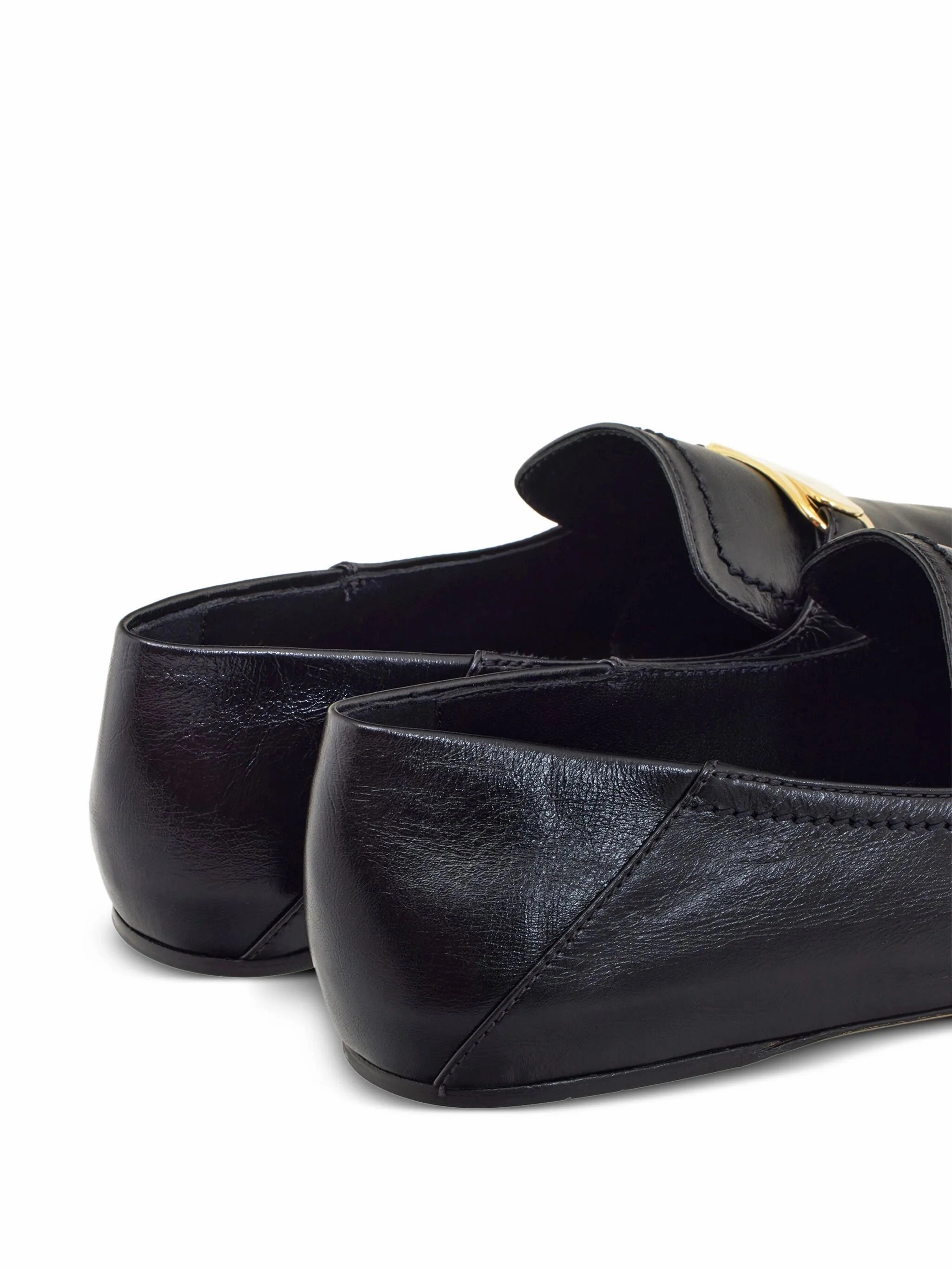 logo-plaque leather loafers