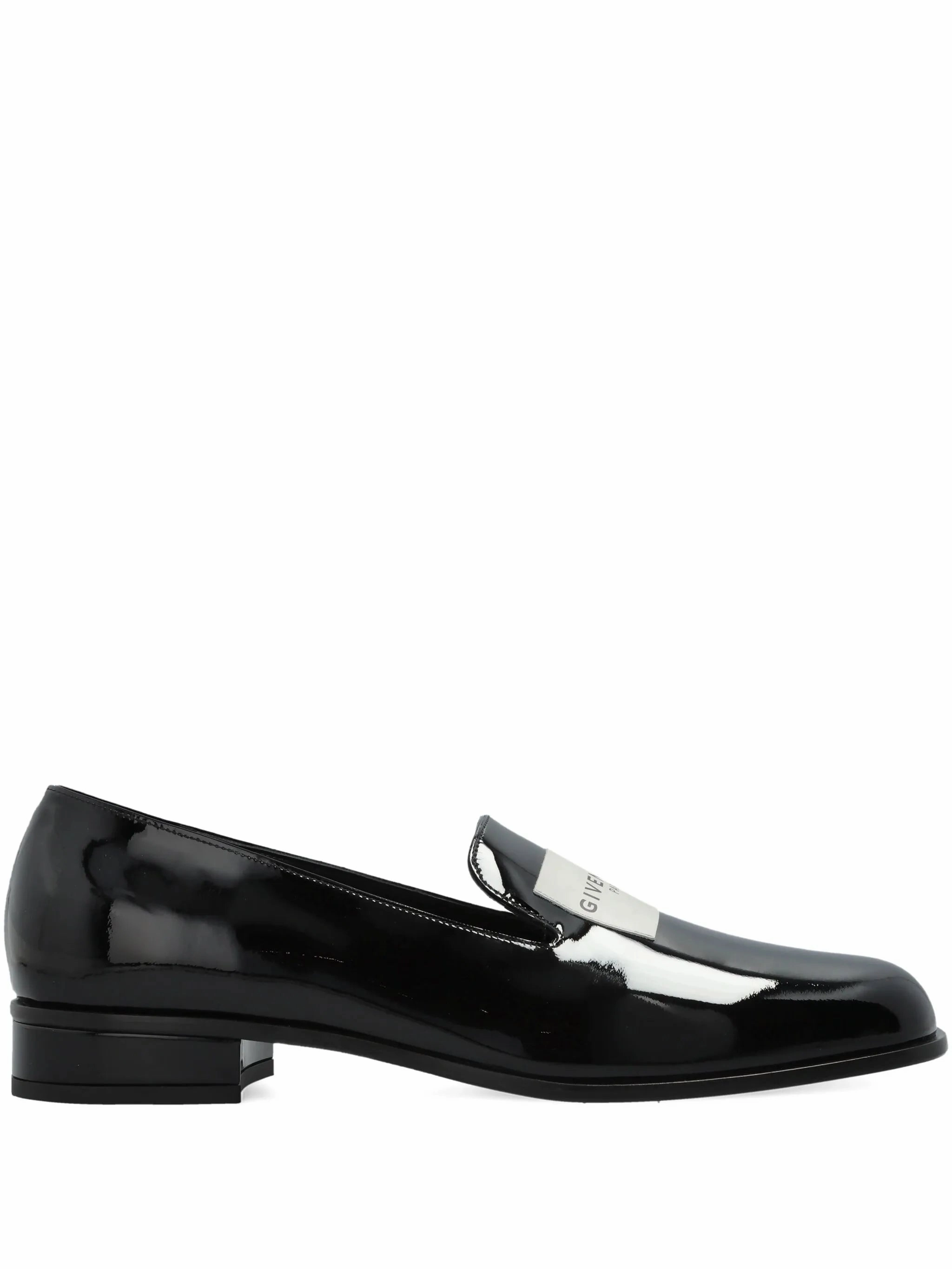 Car Loafers logo-plaque patent leather loafers