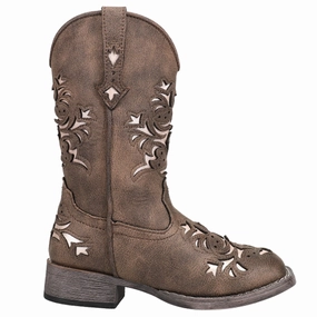 Boots At Boot Barn Lola Metallic Square Toe Cowboy Boots (Little Kid-Big Kid)