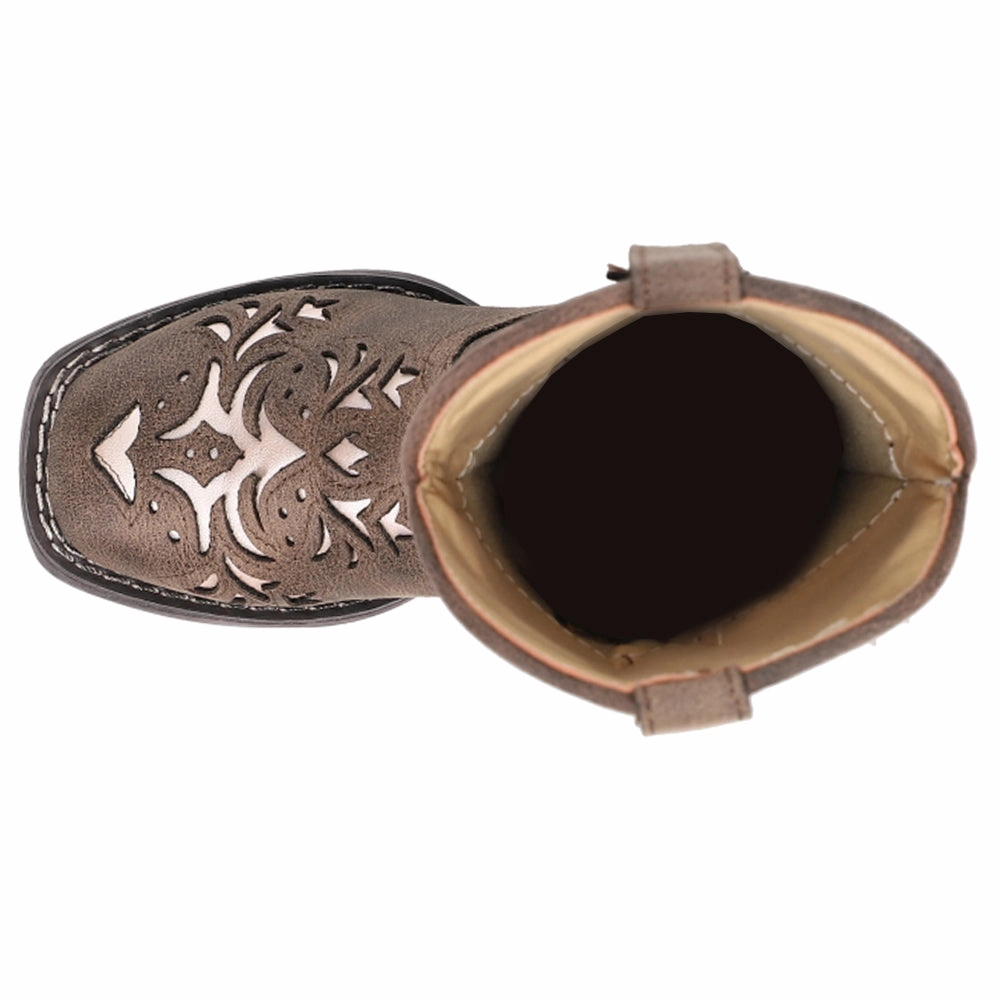 Lola Metallic Square Toe Cowboy Boots (Little Kid-Big Kid) Alligator Cowboy Boots