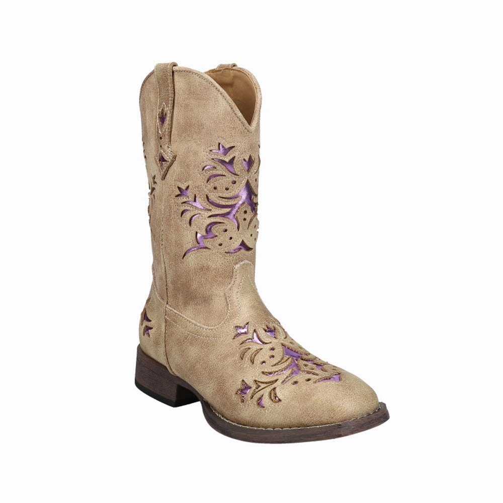 Lola Metallic Square Toe Cowboy Boots (Little Kid) Merrell Winter Boots