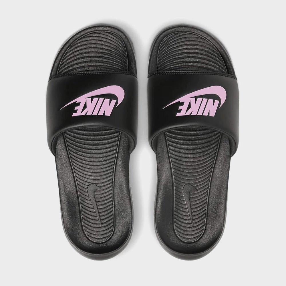 Nike Womens Victori One Slides Black Wide Toe Slippers