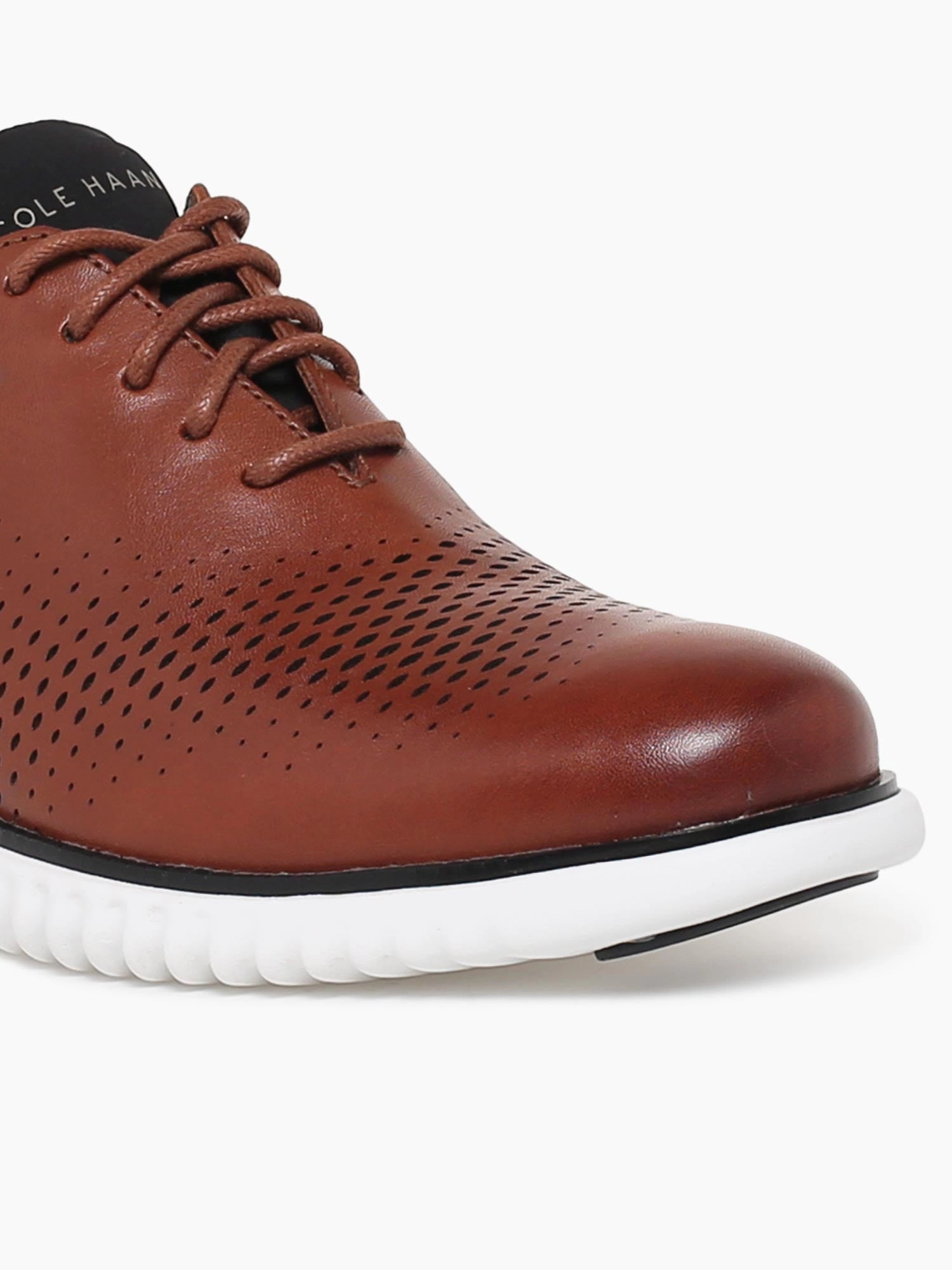 Platform Slip-on Oxfords 2.zerogrand Laser Wing Tip Tan Leather