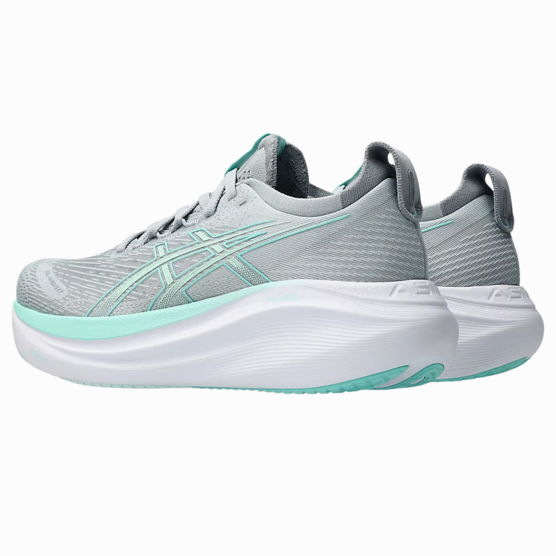 Women's - ASICS Gel Nimbus 27 - Piedmont Grey/Illuminate Mint Asics Superblast 2 Running Shoes