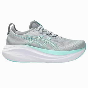 Women's - ASICS Gel Nimbus 27 - Piedmont Grey/Illuminate Mint Asics Glideride 3 Running Shoes