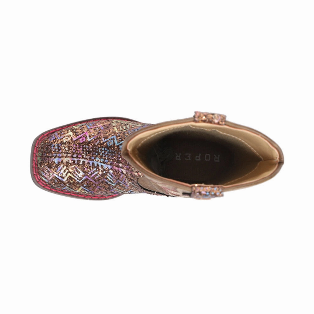 Work Carolina Boots Aztec Glitter Square Toe Cowboy Boots (Little Kid)