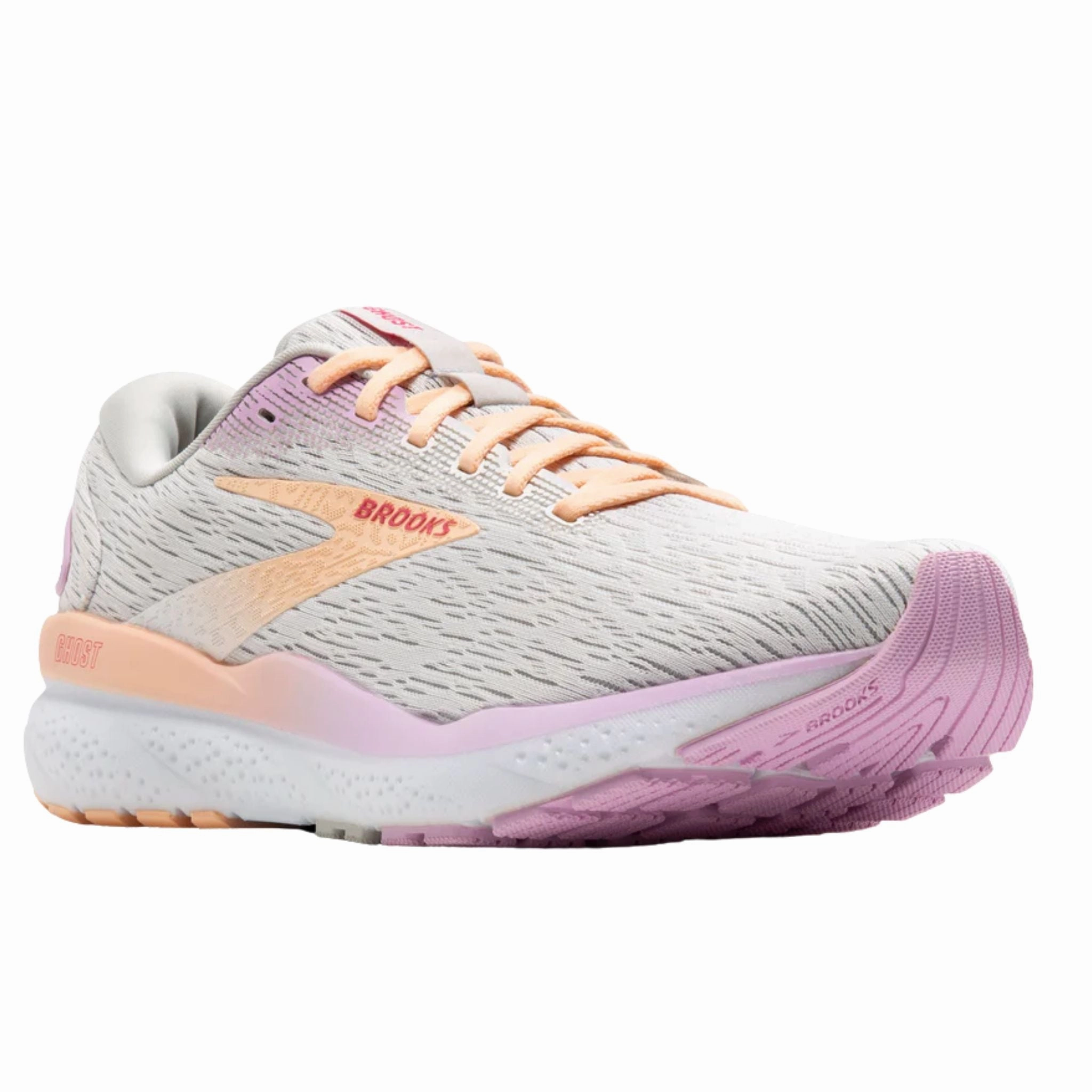 Shoes In Oman Brooks Women's 120407 186 Ghost 16 White Grey Orchid Cushion Support Running Shoes