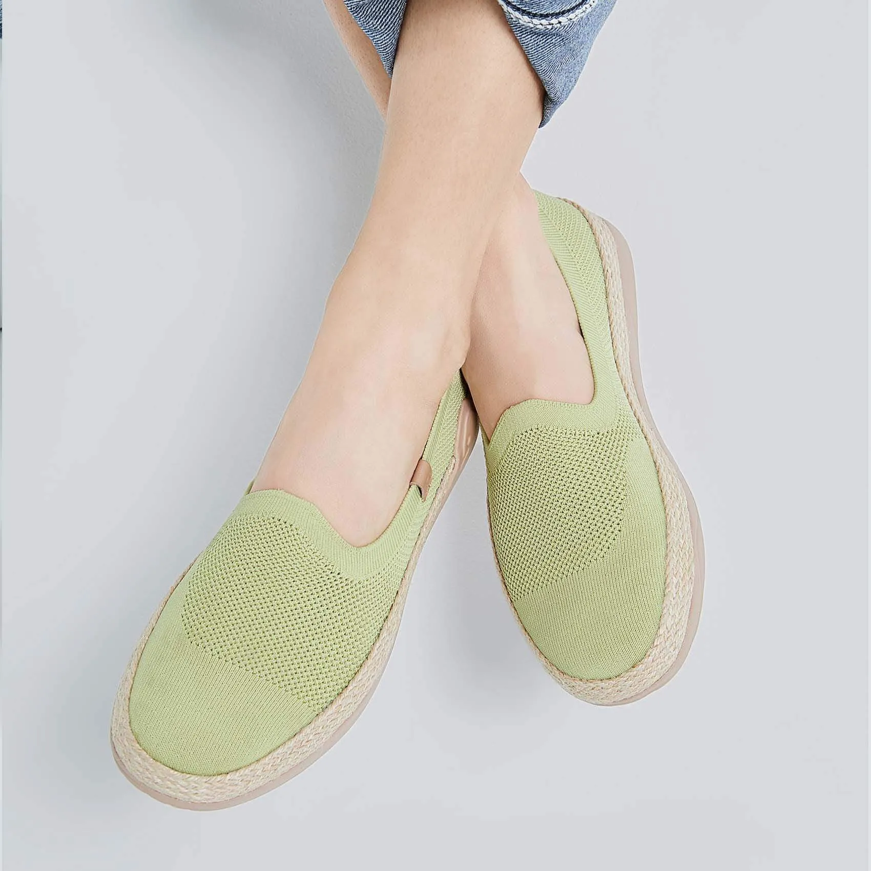 Cole Haan Cloudfeel Espadrille Loafers Marbella II Light Green