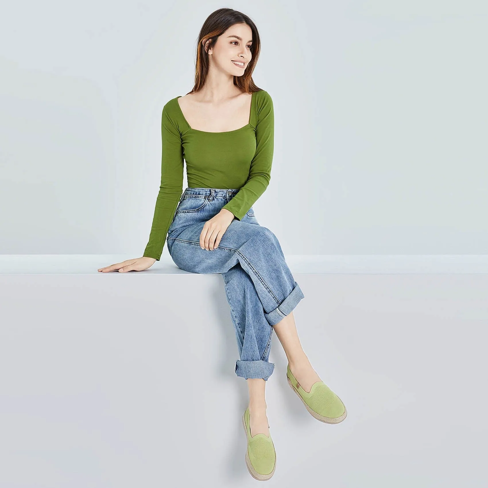 Cole Haan Cloudfeel Keeton Flatform Espadrilles Heeled Sandal Marbella II Light Green