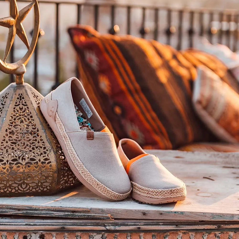 Marbella Khaki Women Saint Laurent Monogram Leather Espadrilles