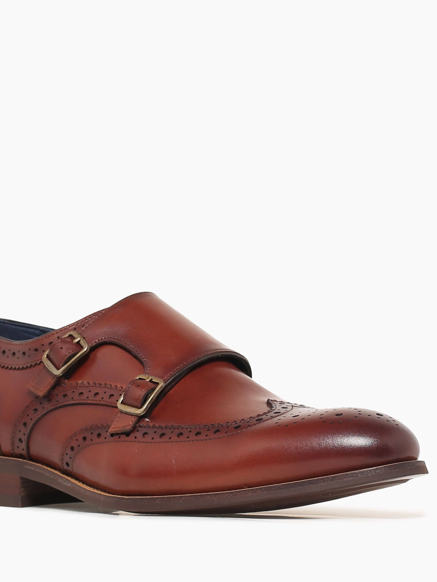 Marcus Tan Brushed Calf Leather Pinpoint Oxford Shirt