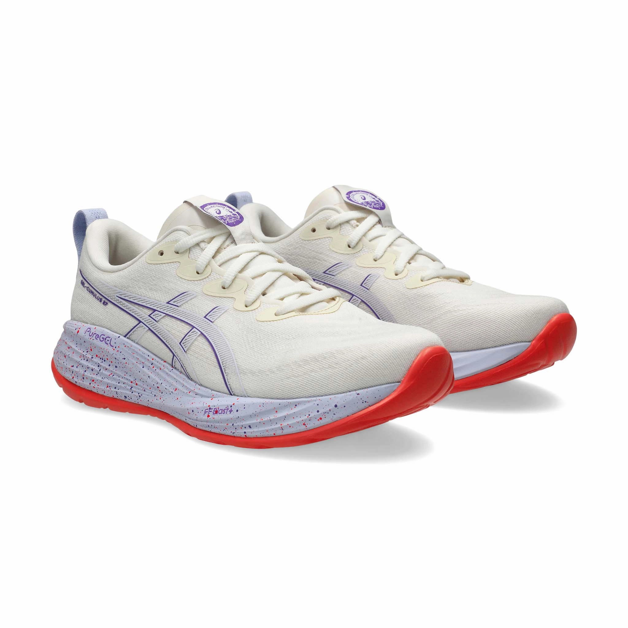 ASICS | Women's Gel-Cumulus 27 Tokyo Running Shoes - Cream/Edo Purple Asics Gel Kayano Trainer Retro Running Shoe