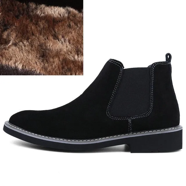 Sam Edelman Justina Chelsea Boots Men Chelsea Boots Slip On Suede High Top Classic Mens Shoes Genuine Leather Chukka Ankle Boots Fashion Cowboy Male Boots 2018