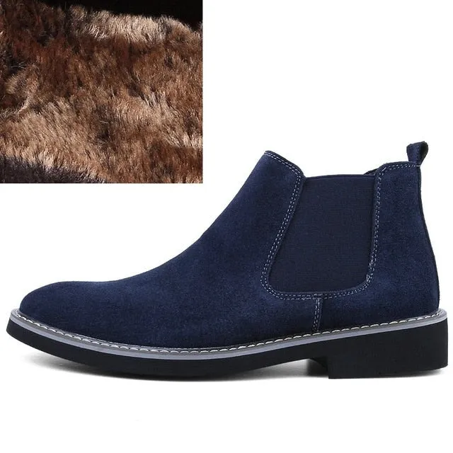 Cole Haan Berkshire Leather Chelsea Boots Men Chelsea Boots Slip On Suede High Top Classic Mens Shoes Genuine Leather Chukka Ankle Boots Fashion Cowboy Male Boots 2018