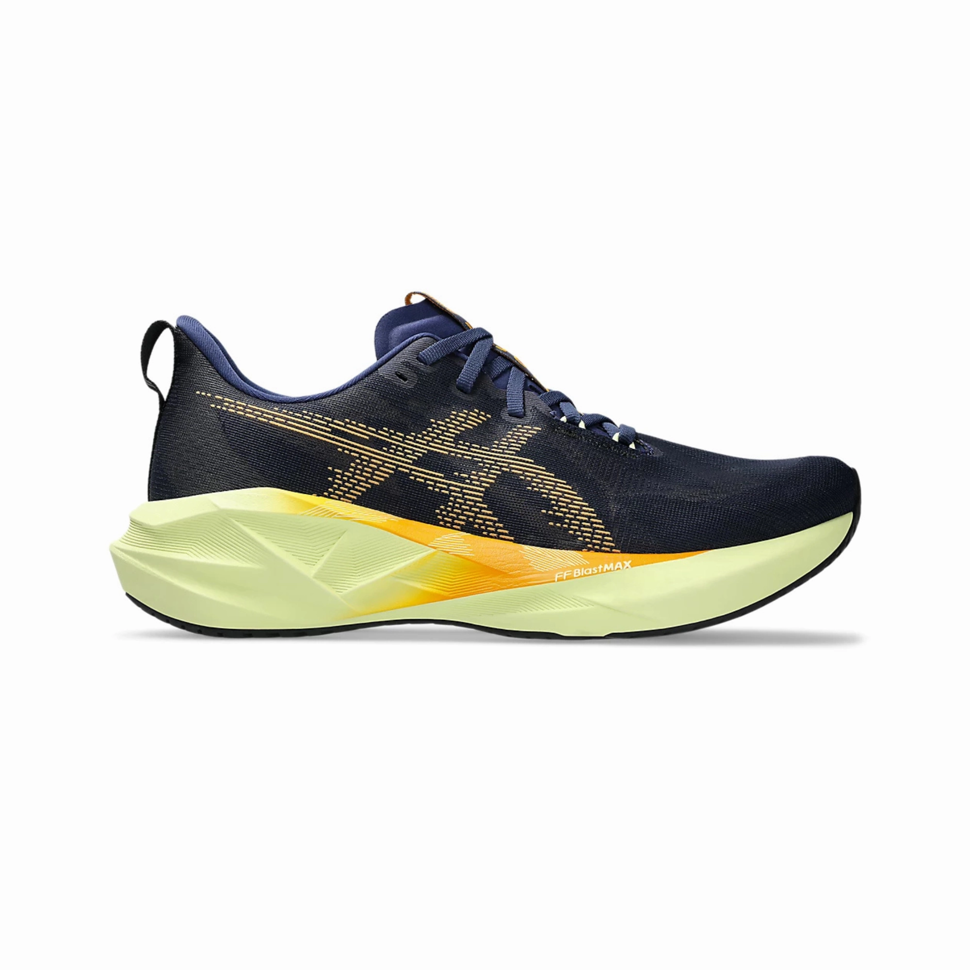 Men's - ASICS Novablast 5 - Indigo Blue/Amber Best Asics Arch Support Walking Shoes