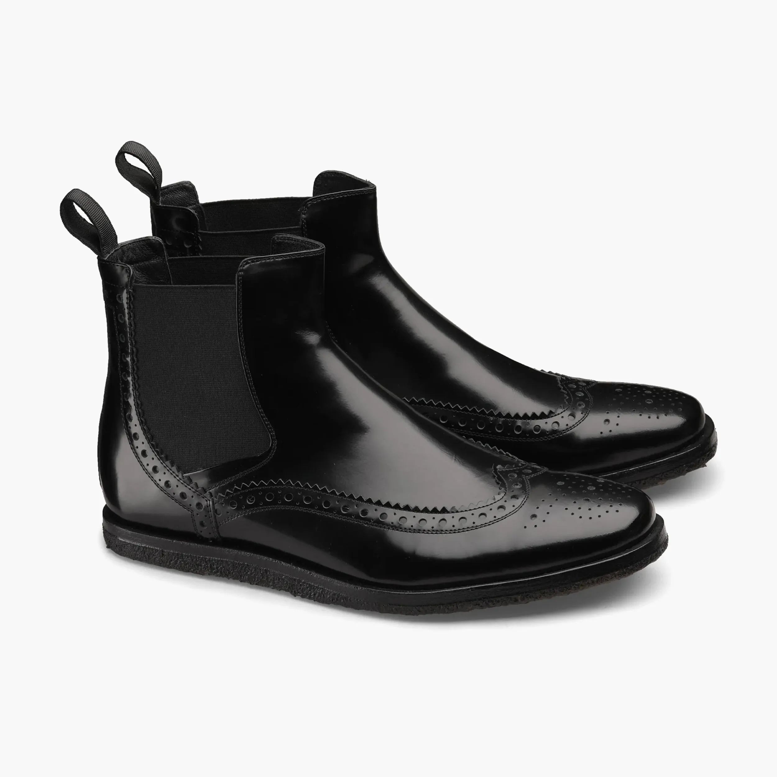 Men's Black Patent Leather Chelsea Boot Dark Brown Suede Chelsea Boots