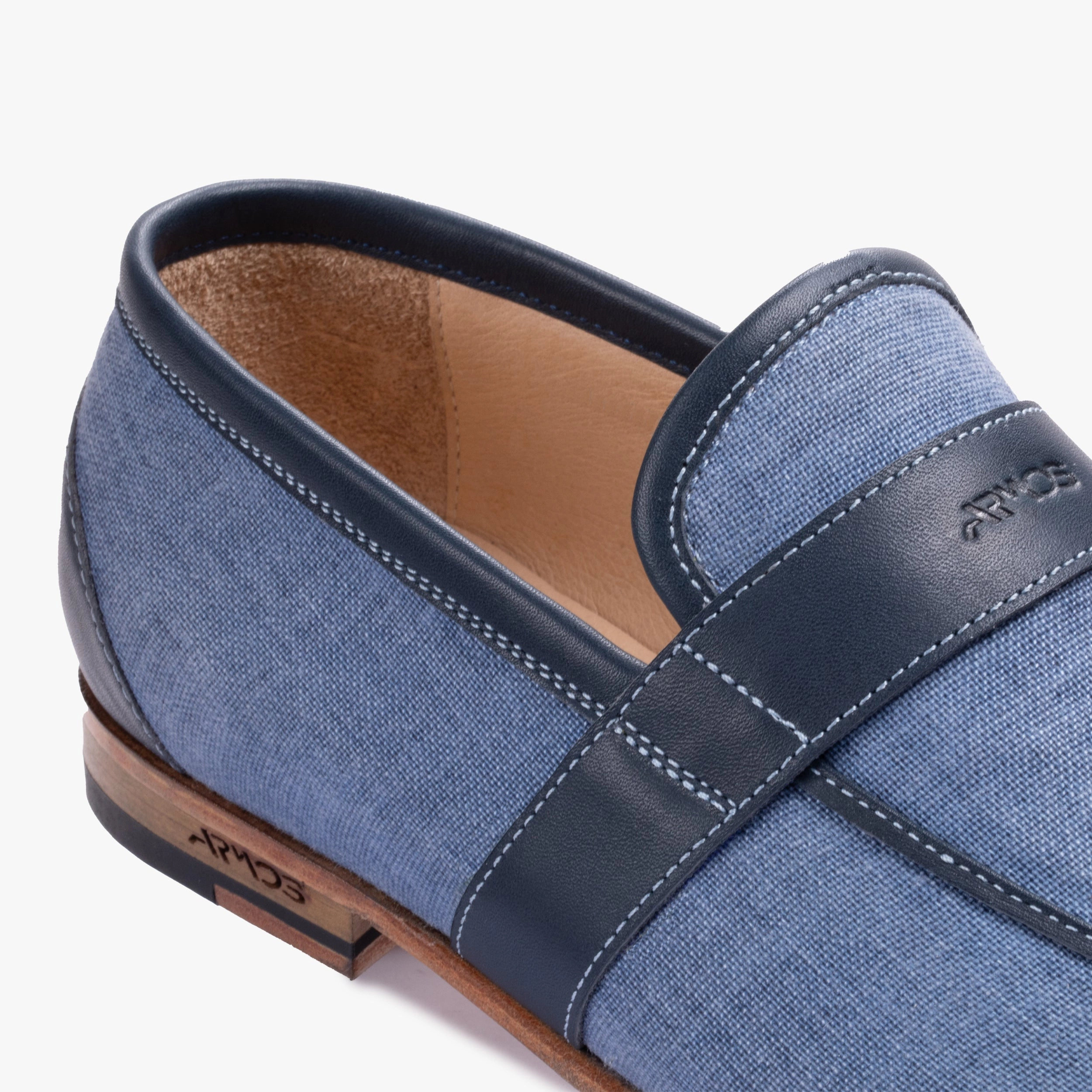Mens Blue Denim Slip-on Loafer Loro Piana Loafers