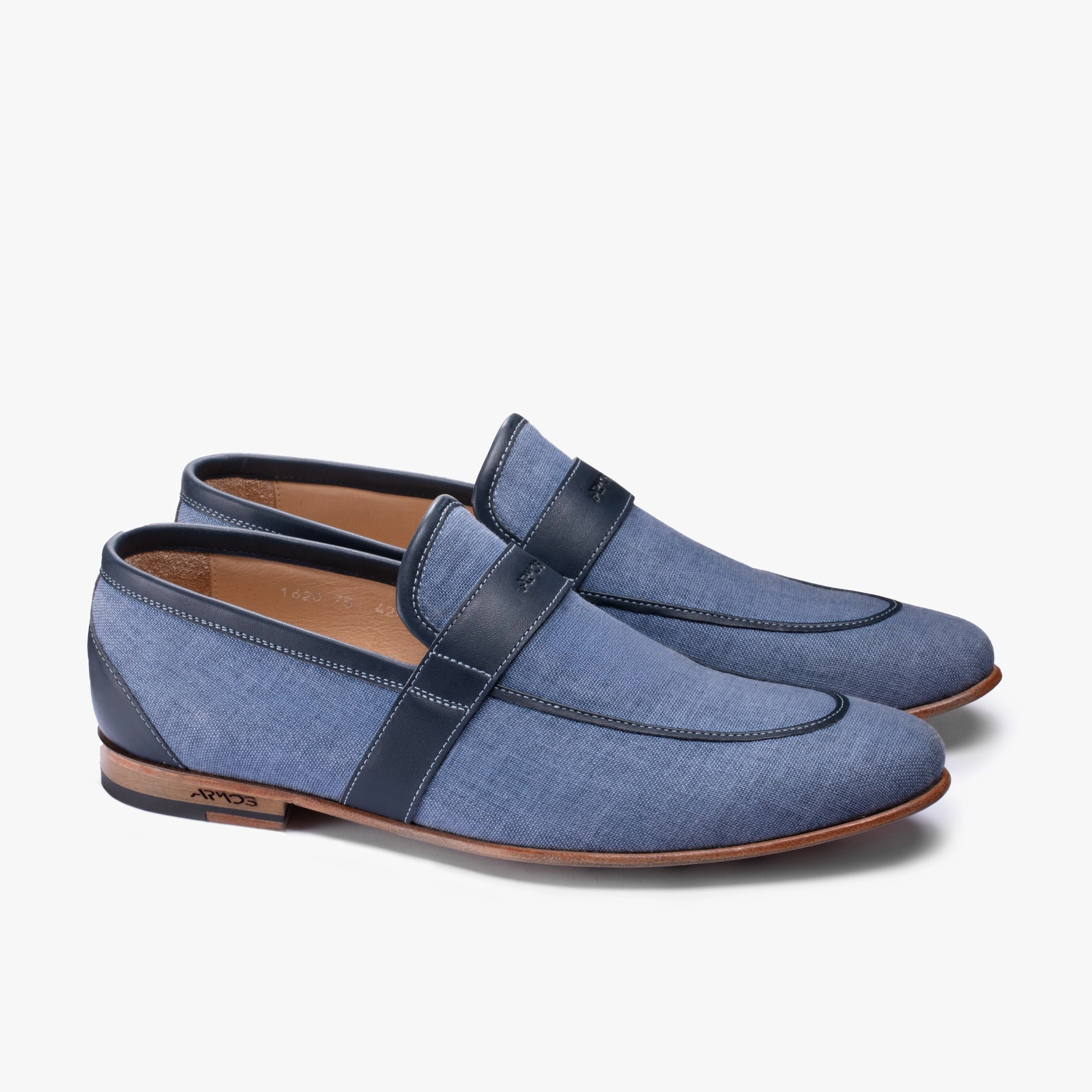 Mens Blue Denim Slip-on Loafer Summer Loafers Shoes