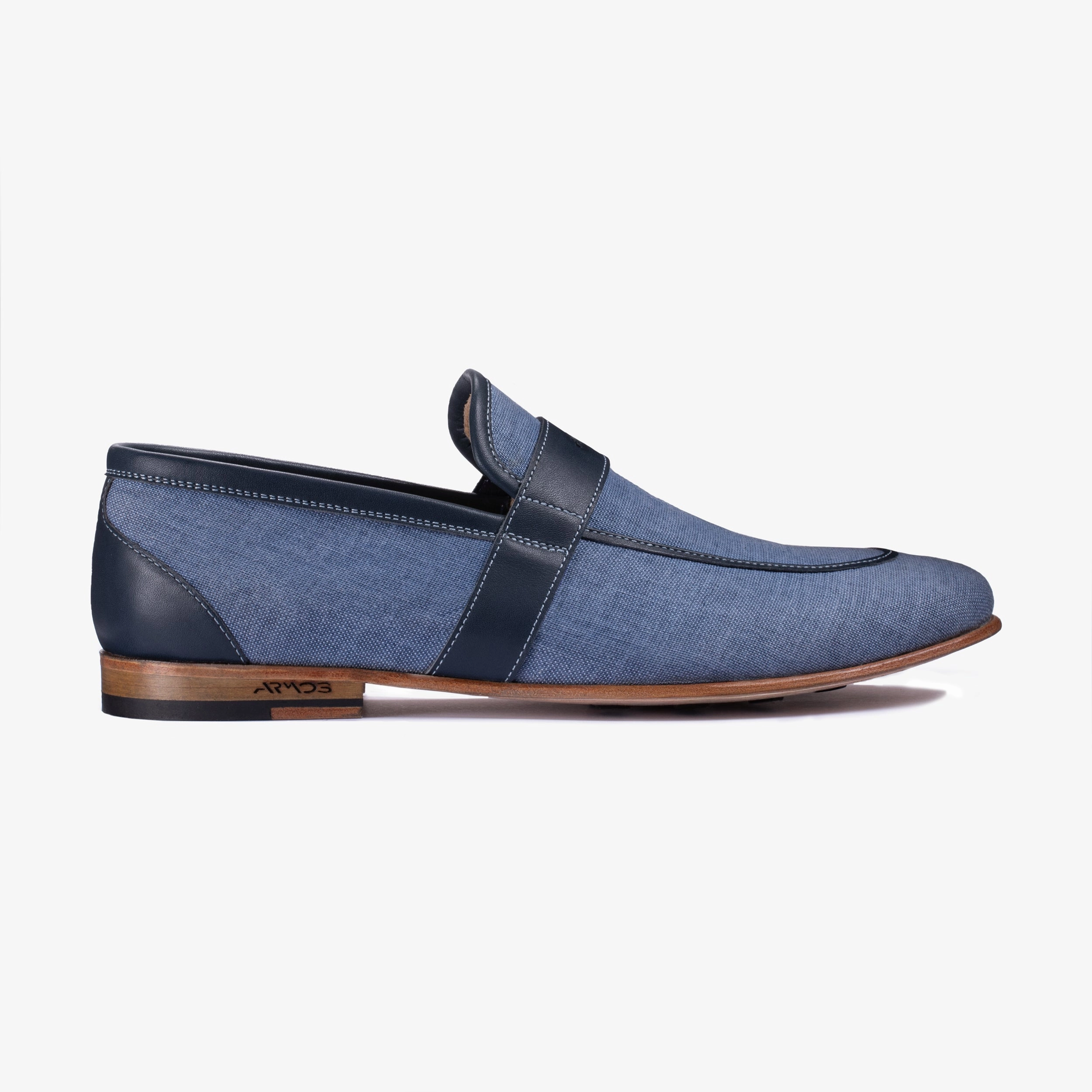 Mens Blue Denim Slip-on Loafer Multicolor Loafers