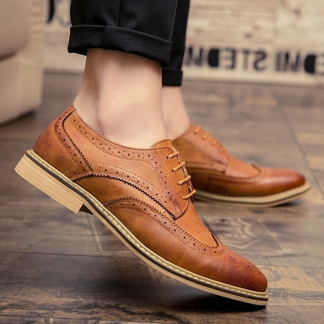 Colored Laces For Oxfords Merkmak New Arrival Luxury Italian Men Brogue Dress Shoes Formal Business Oxfords Shoes for Men British Brand Men Leather Flats