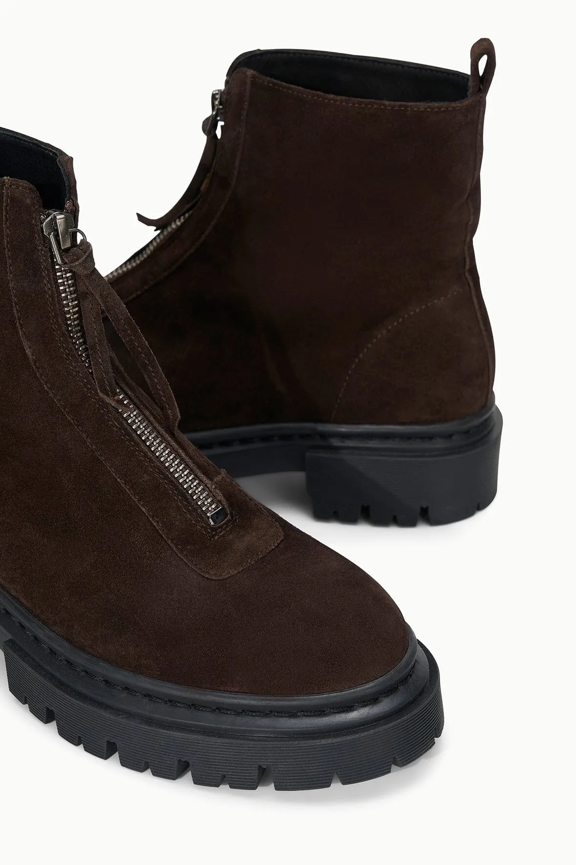 Pink Boots Combat MILES ZIP ANKLE BOOT | ESPRESSO