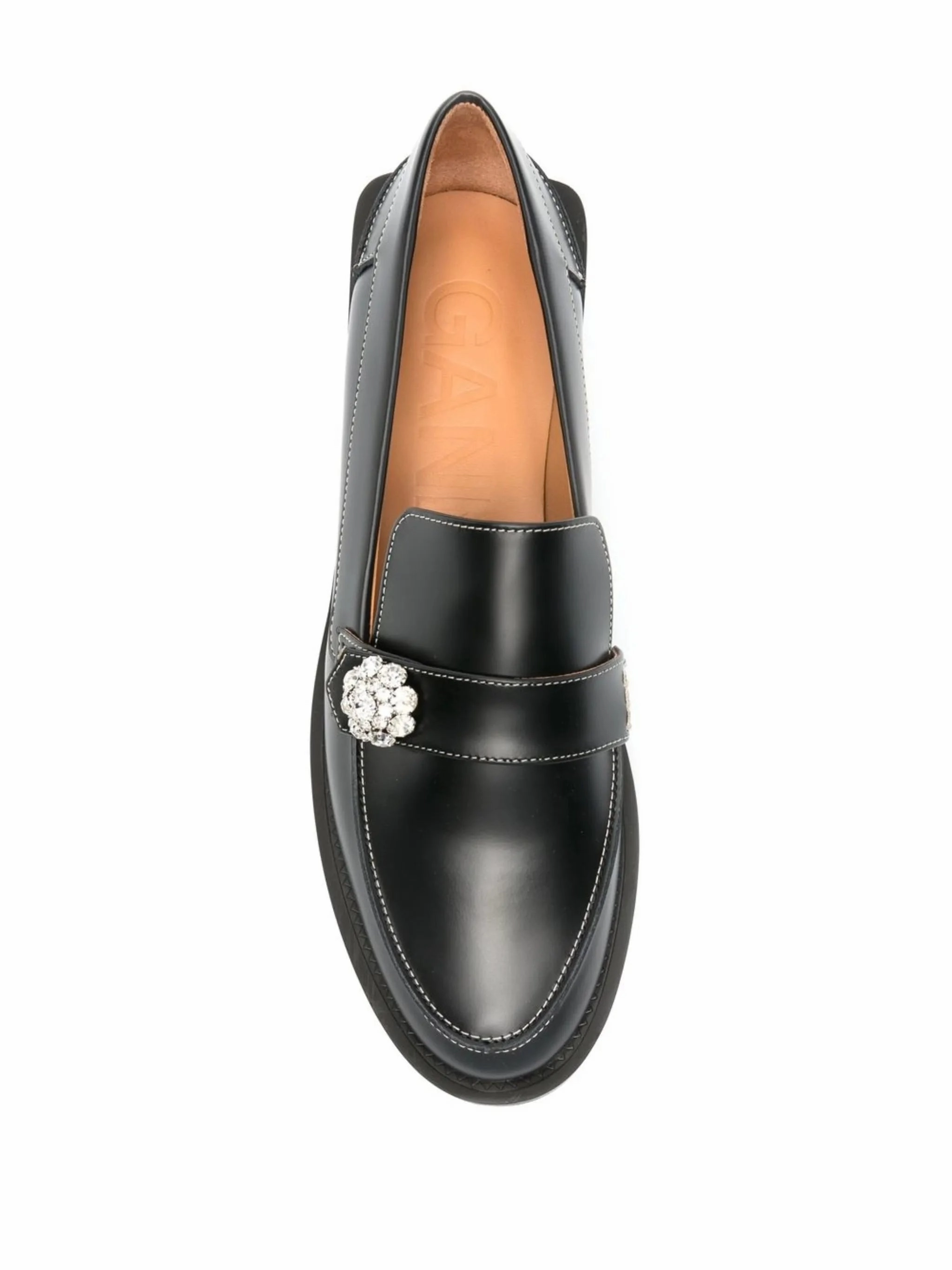 crystal-button leather loafers Cheetah Print Loafers