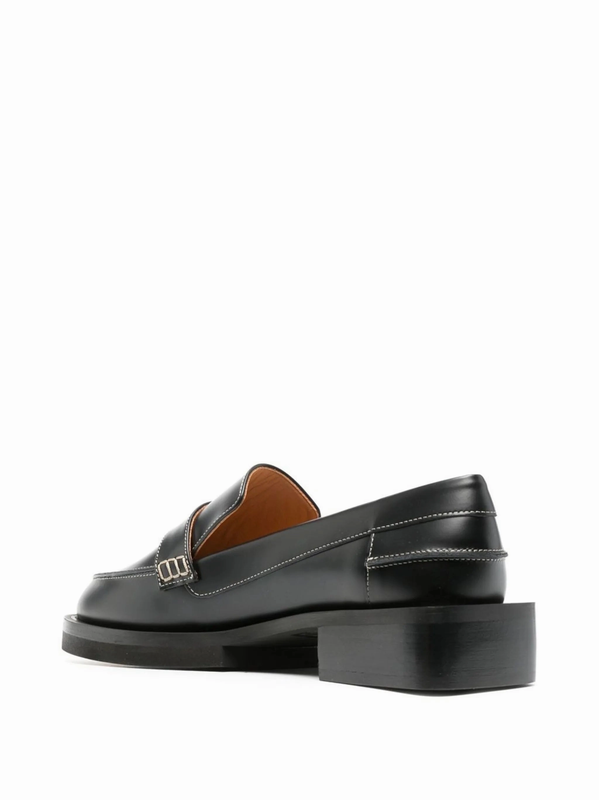 Driving Penny Loafers crystal-button leather loafers