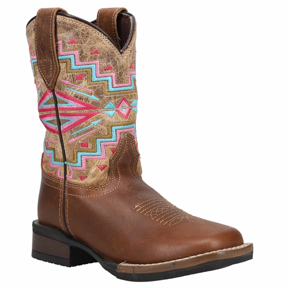 Monterey Aztec Square Toe Cowboy Boots (Little Kid-Big Kid) Inexpensive Work Boots