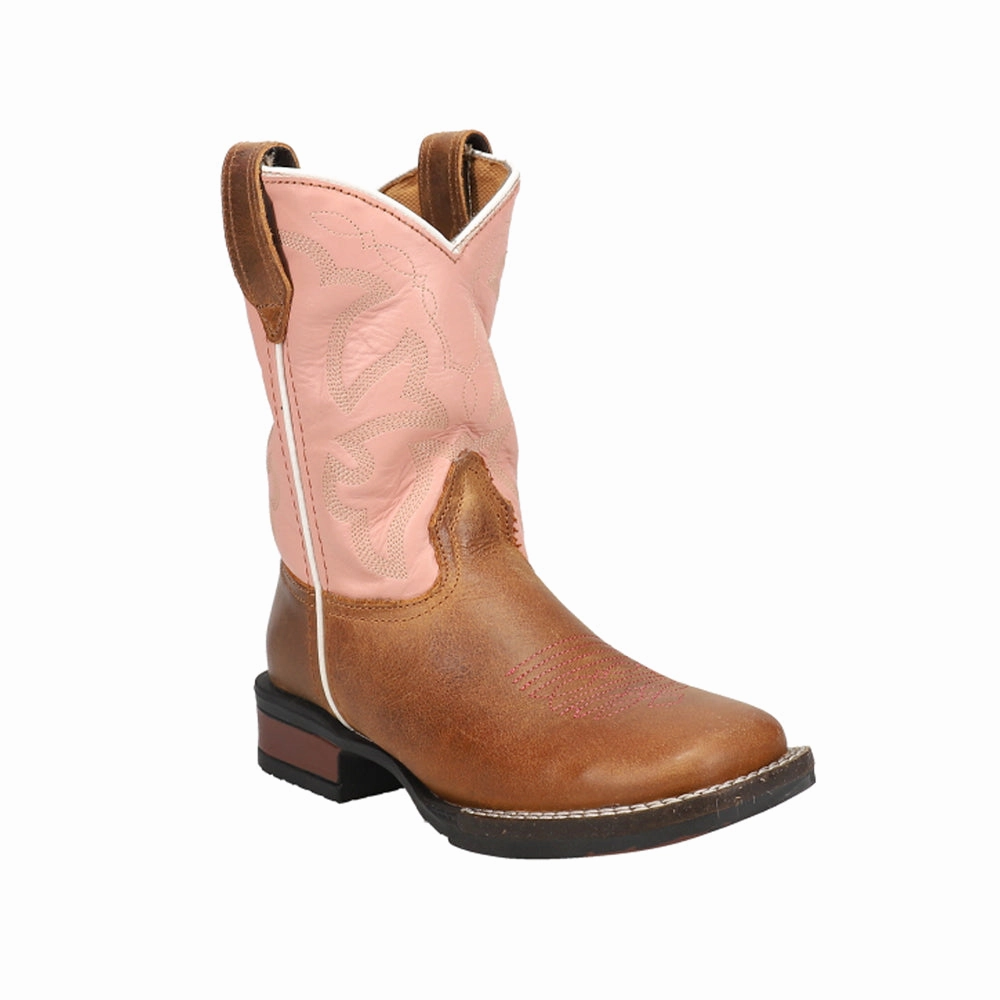 Monterey Square Toe Cowboy Boots (Little Kid-Big Kid) Tall Lace Up Boots