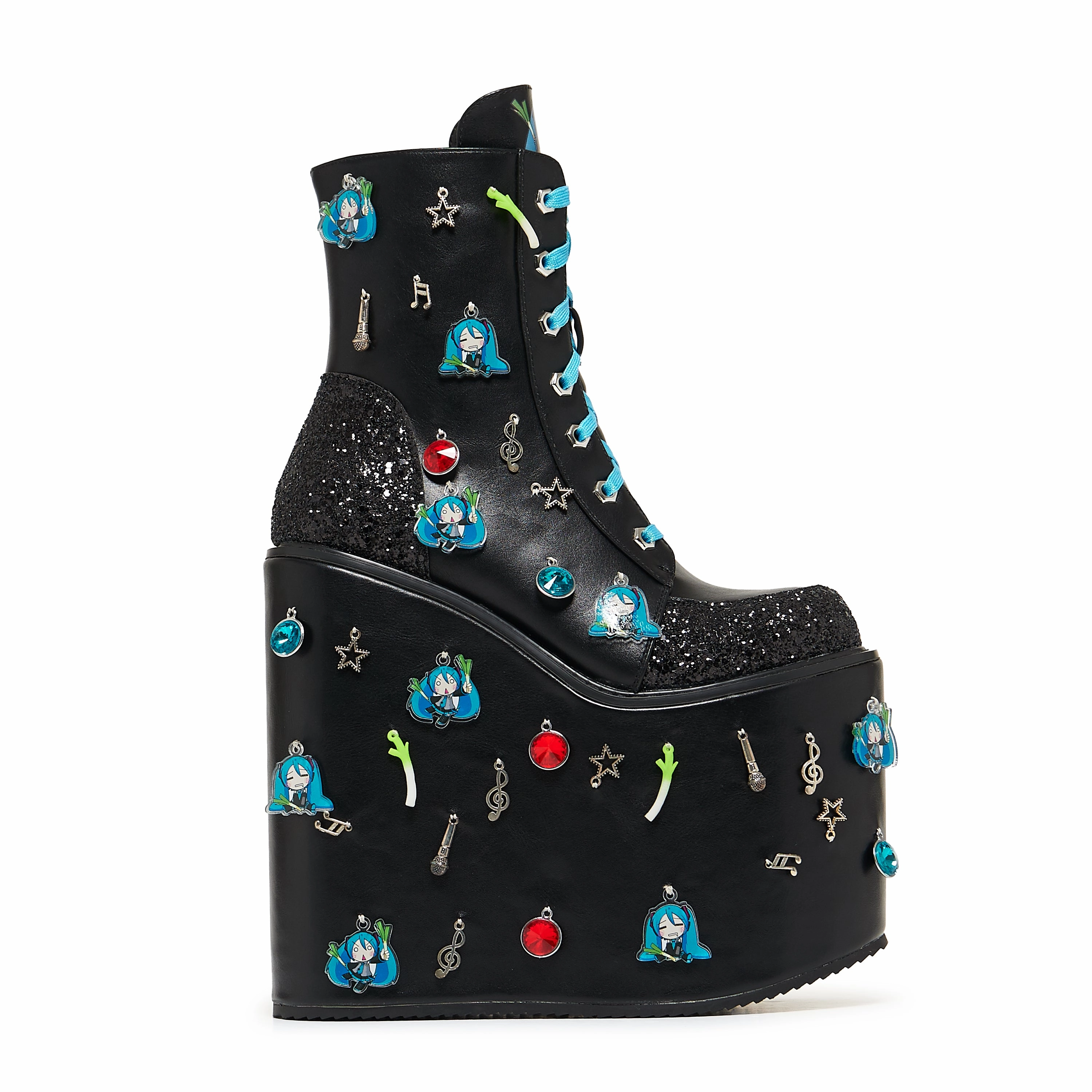 Small Ankle Boots Musical Leek Miku Mega Platform Charm Boots