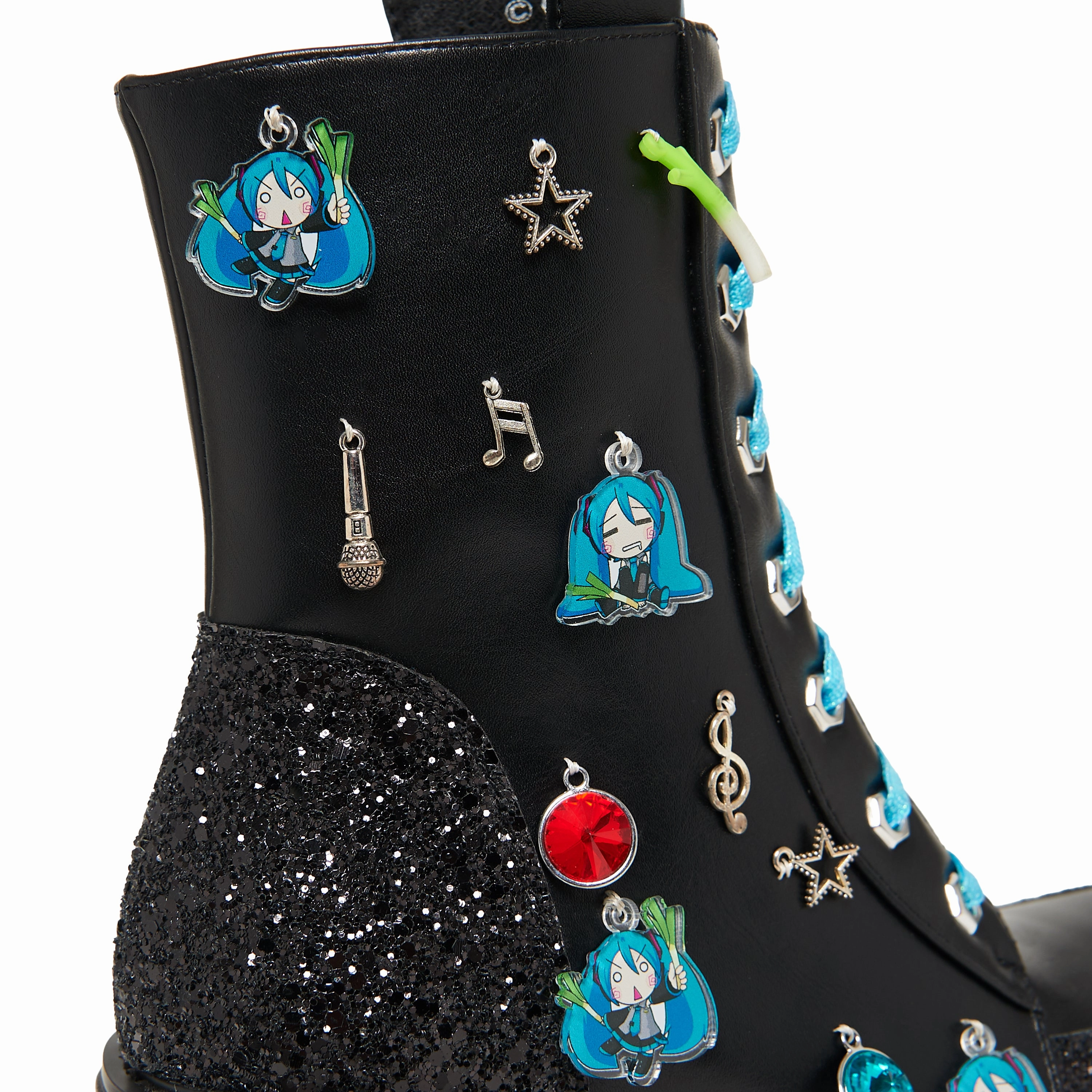 Musical Leek Miku Mega Platform Charm Boots Elyse Ankle Boots