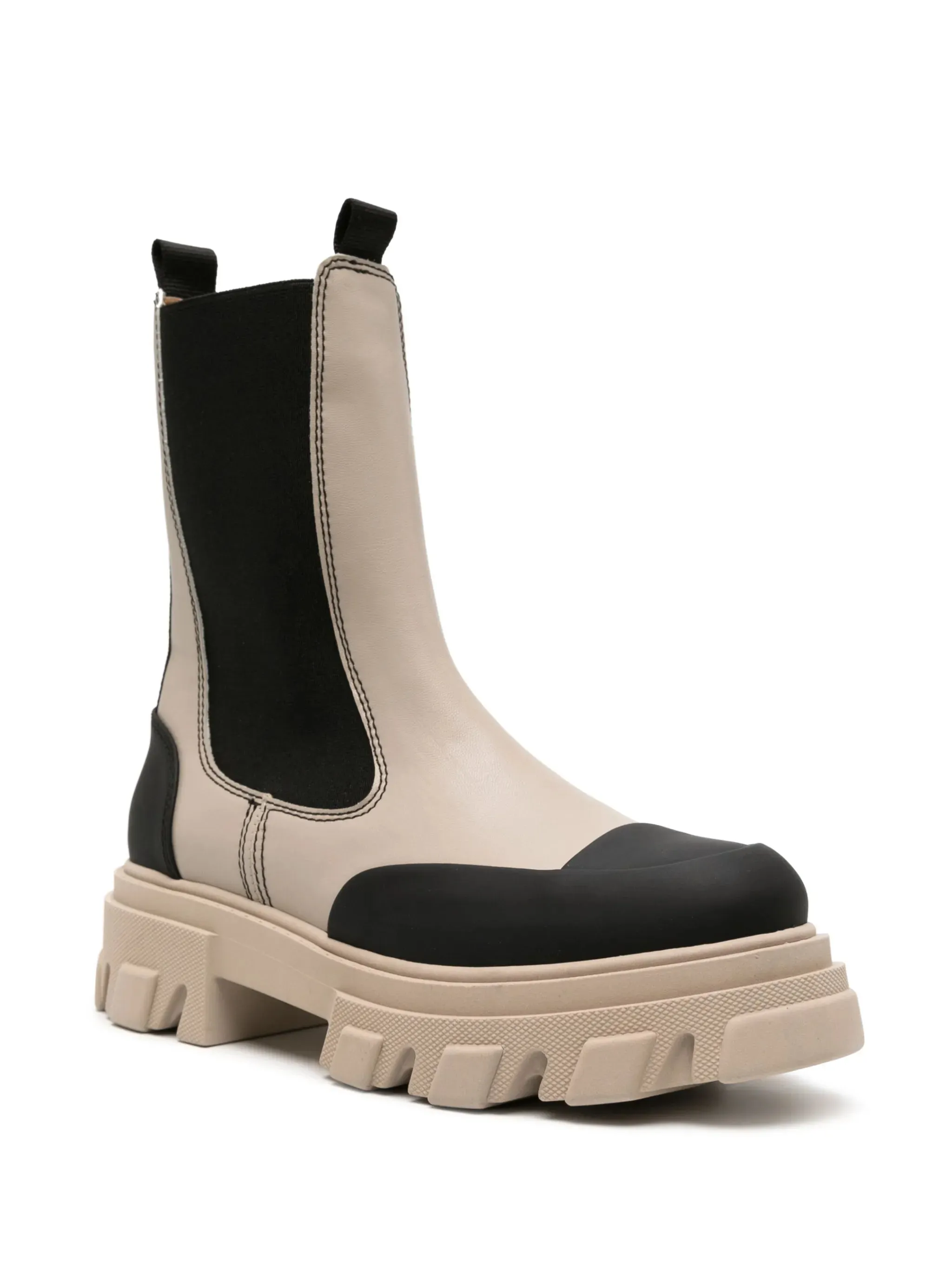 Cleated faux-leather chelsea boots Sheepskin Lined Chelsea Boots