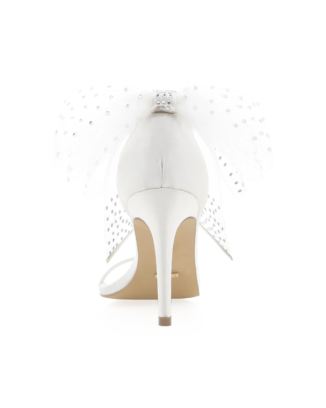 Thigh High Boot Heels NASHA - WHITE SATIN