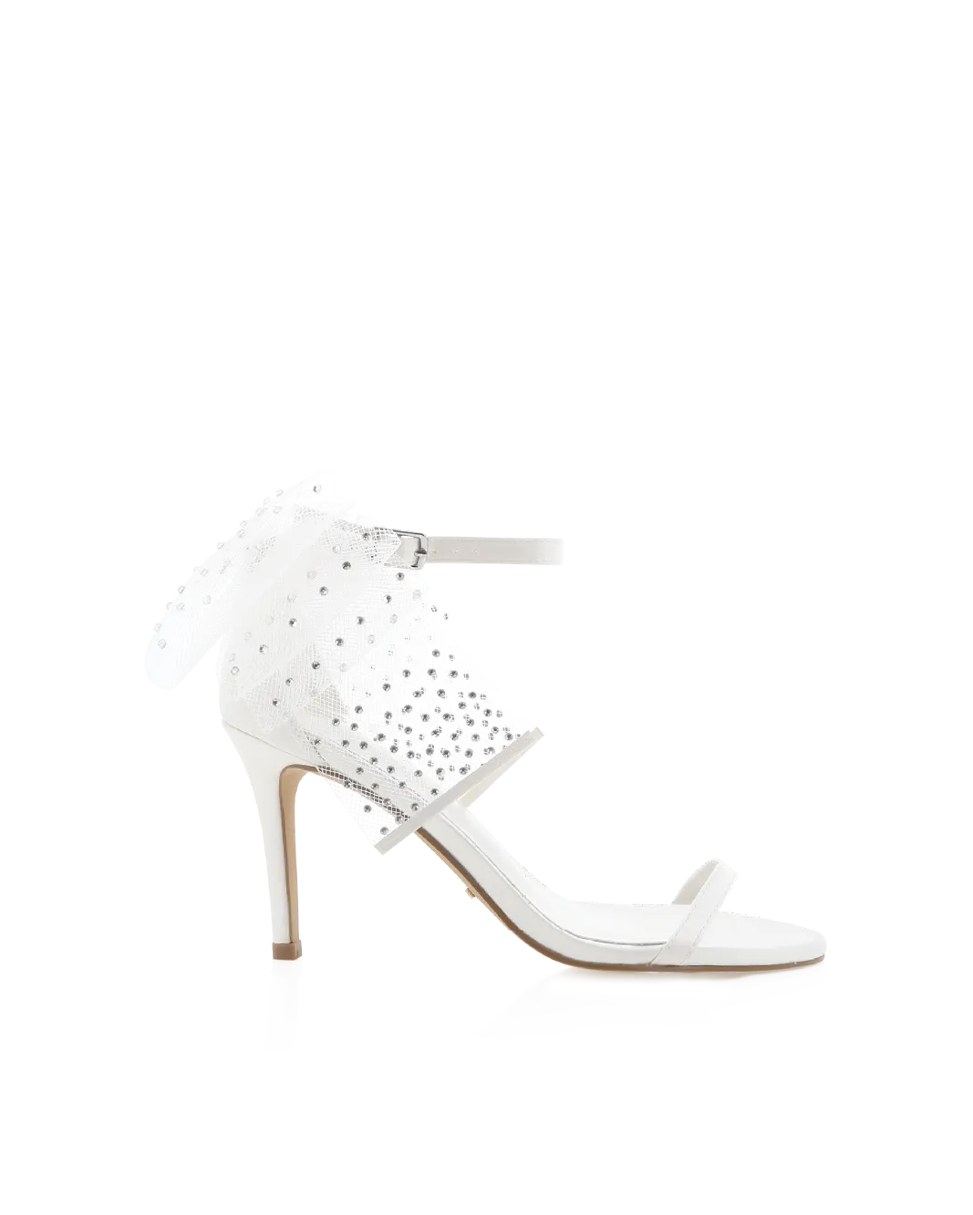7 Inch High Heels No Platform NASHA - WHITE SATIN