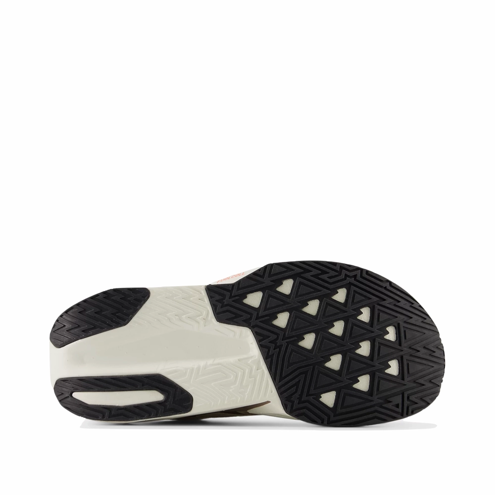 New Balance Metal Cleats Mens New Balance Women's FuelCell Rebel v5 Sneaker in Angora with Earth Shadow and Sea Salt