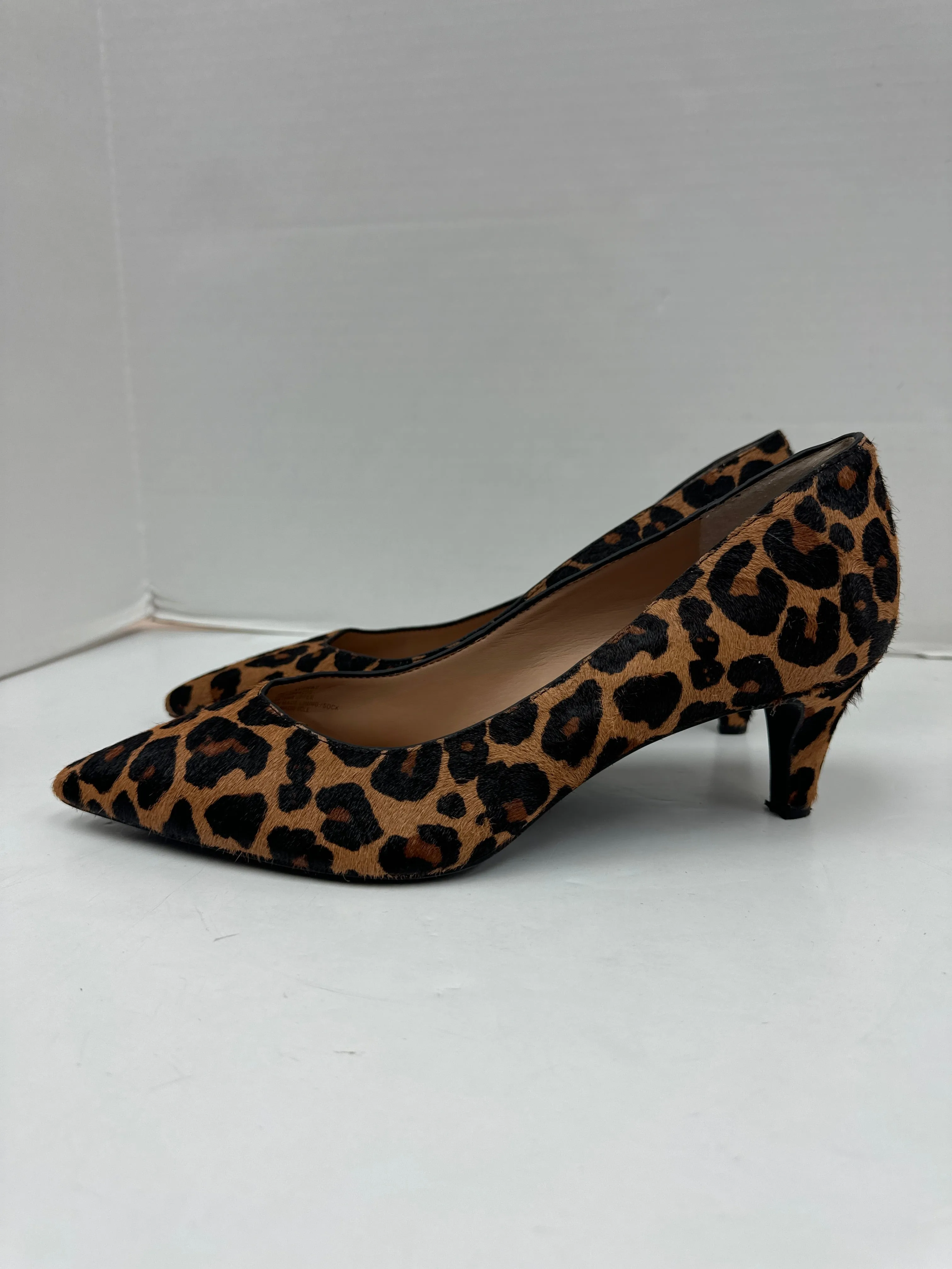 Animal Print Shoes Heels Kitten Inc, Size 8 Ankle Wrap High Heels