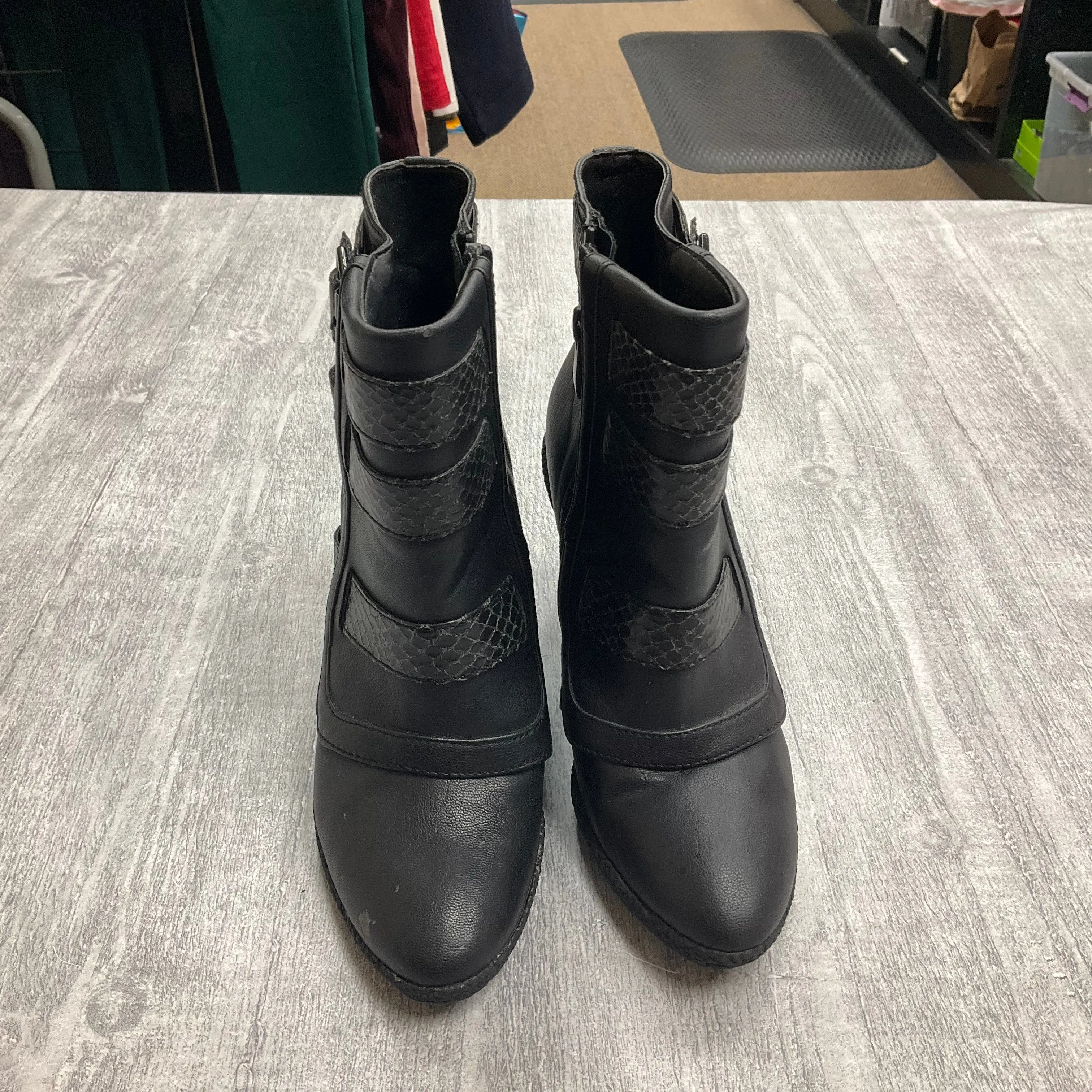 Boots Ankle Heels By Kathy Van Zeeland In Black, Size: 6 High Heels Shoes Platform