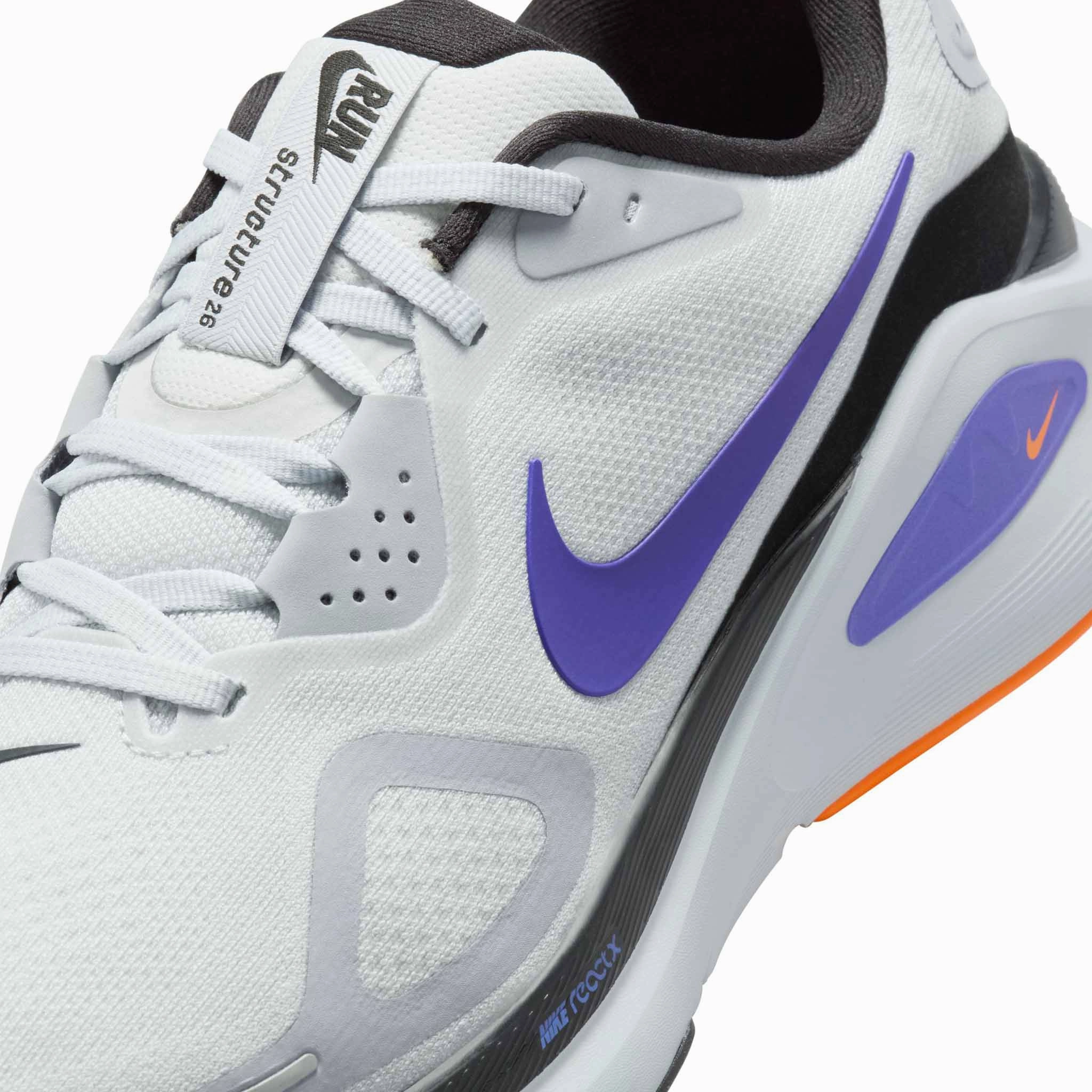 Nike Golf Shoes With Spikes Nike | Men's Structure 26 Road Running Shoes - Pure Platinum/Persian Violet-Wolf Grey